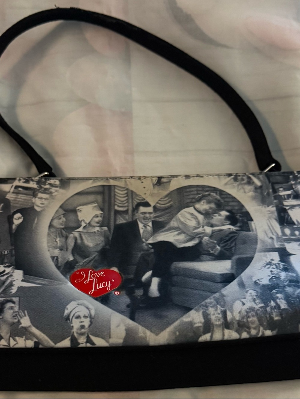 I Love Lucy Collage Black & White Shoulder Bag